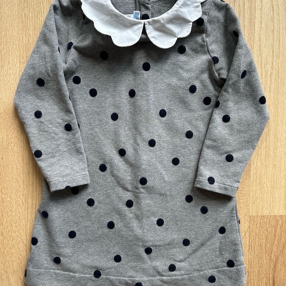 Jacadi Gray Dress with White Peter Pan Collar